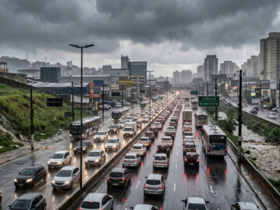 Chuva forte muda rotina no Grande ABC nesta segunda-feira e coloca trânsito e áreas de risco no radar