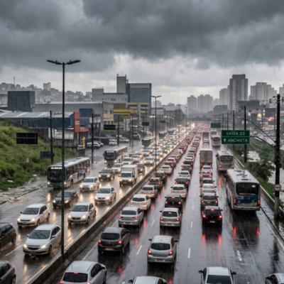 Chuva forte muda rotina no Grande ABC nesta segunda-feira e coloca trânsito e áreas de risco no radar